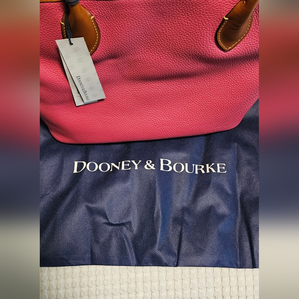 NWT Dooney & Bourke Leather Pebble Tote: Hot Pink - Picture 10 of 16